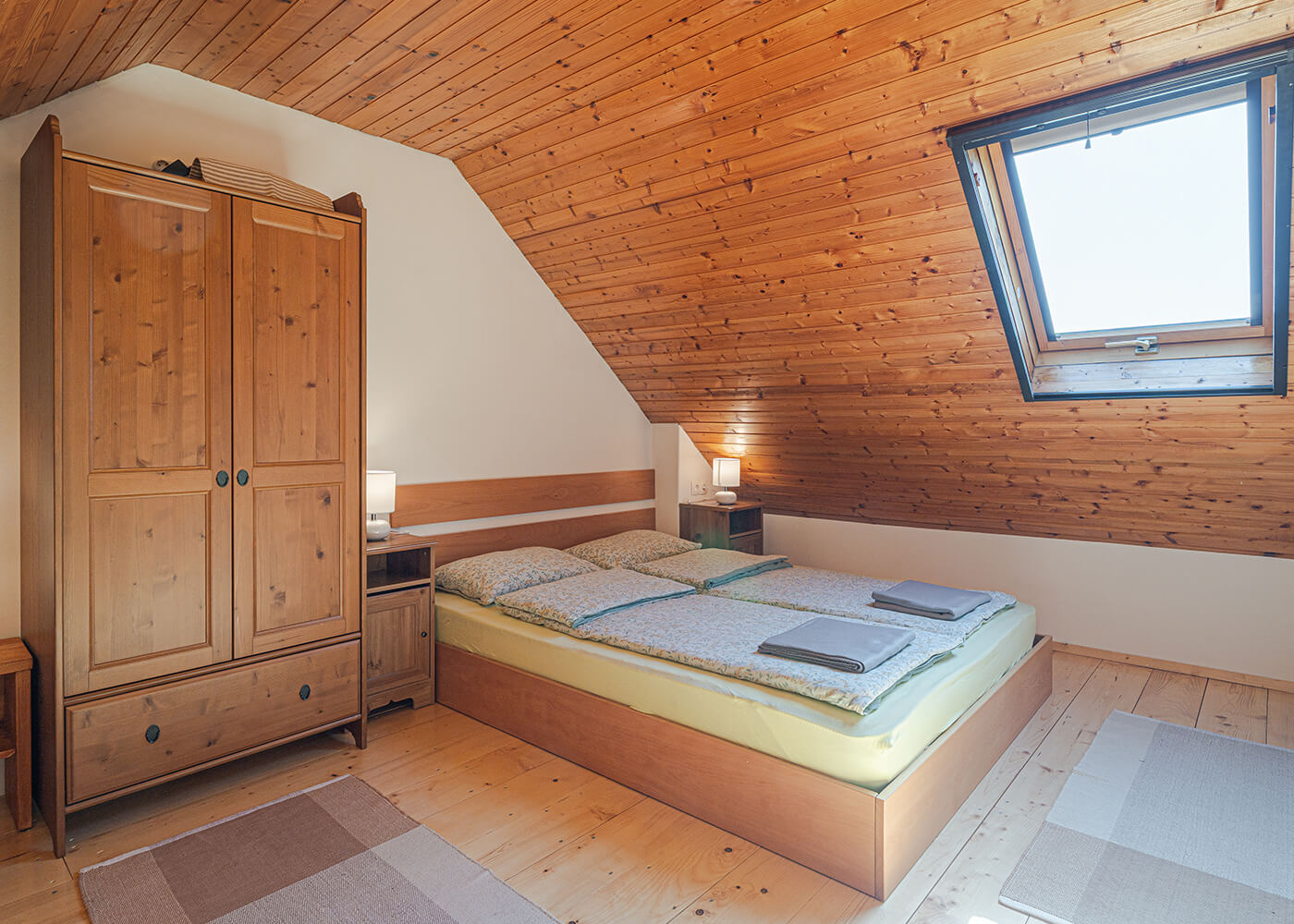 Bedroom number two in holiday home Marijan with a double bed for two people